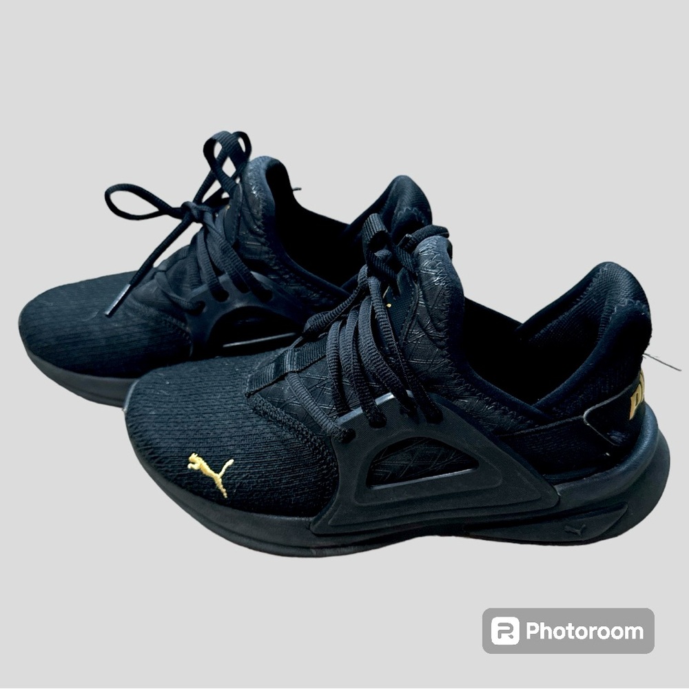 Puma Womens Softride Enzo Evo Metal Wide Running Sneakers Shoes - Black Sz 6